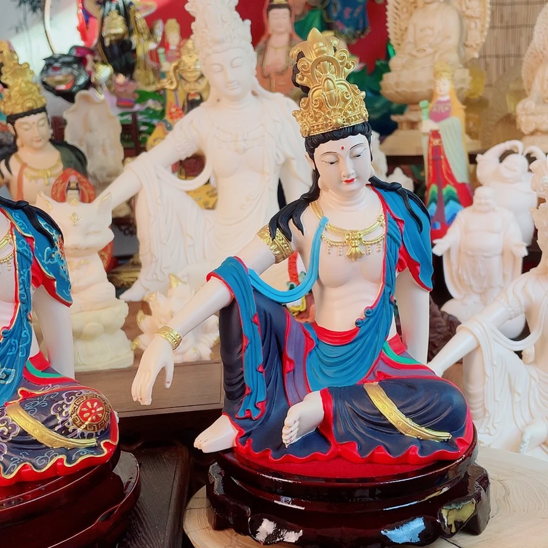 魏***期石材自在观音摆件20