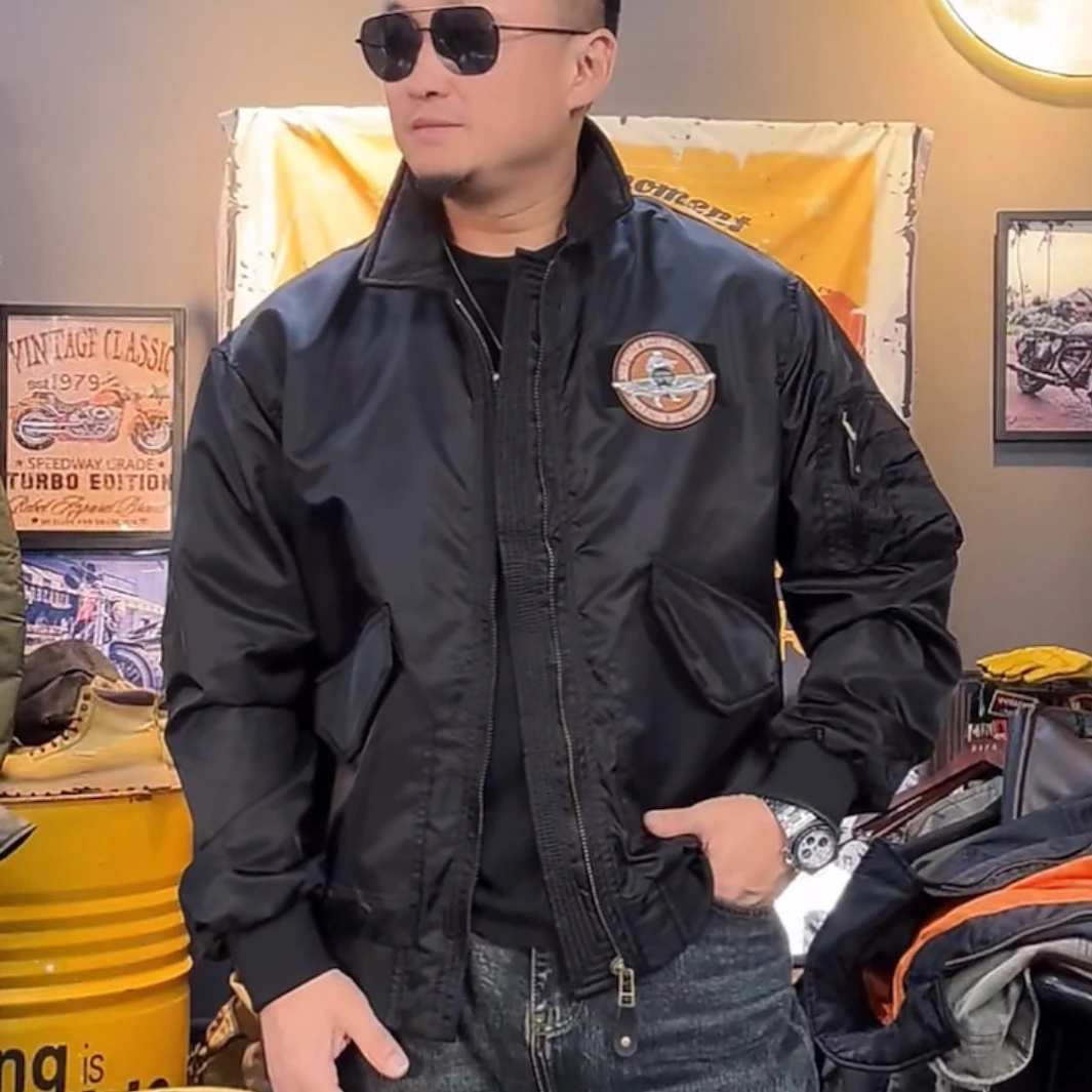 【鑫哥原创品牌】XGJX宽松飞行夹克45P伞兵夹克翻领魔术贴飞行服