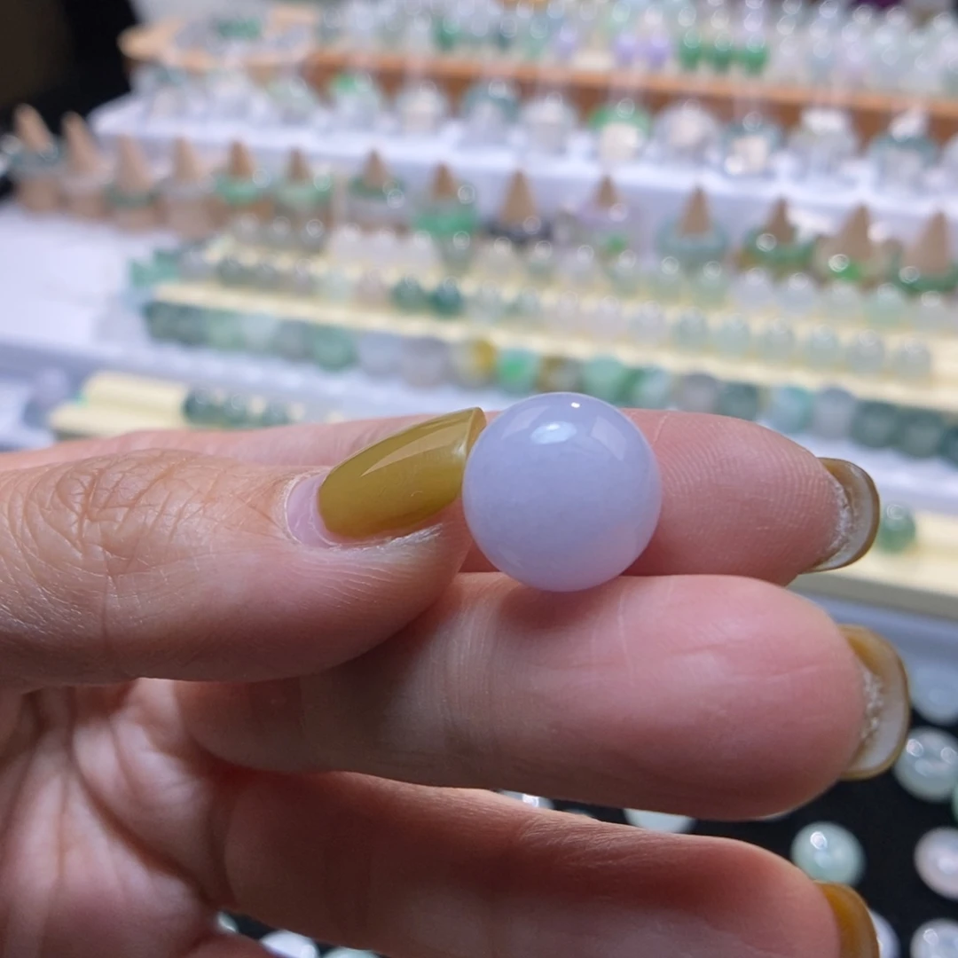 翡翠未镶嵌颈饰13粉紫
