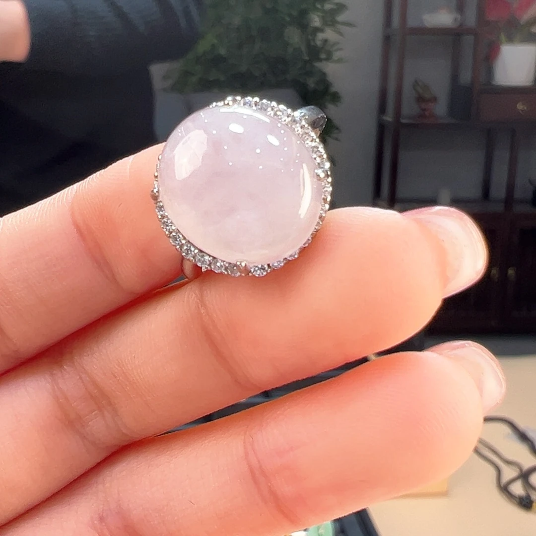 翡翠戒指银S925镶嵌戒指33
