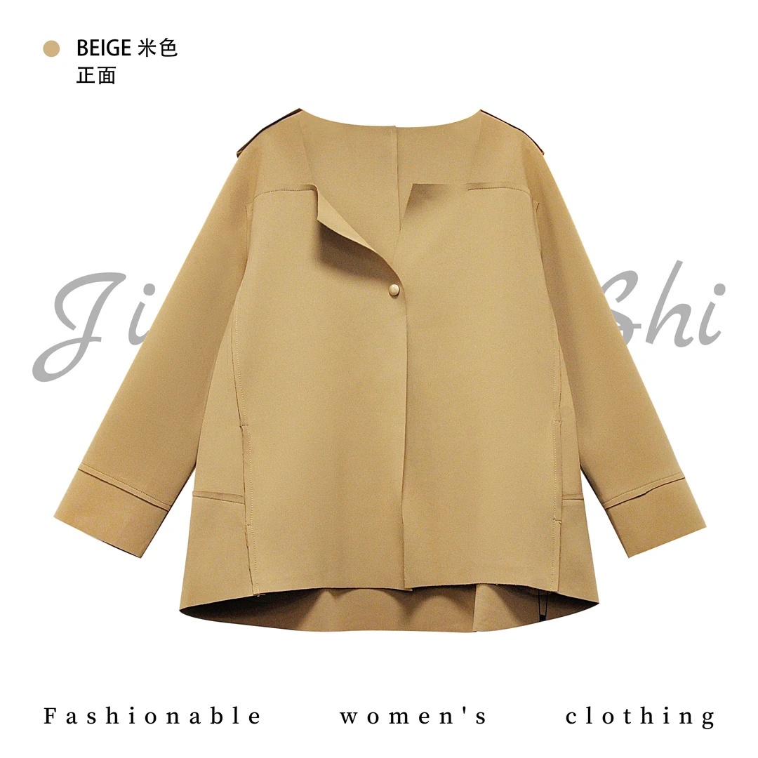 早秋法式别致一粒扣短外套 中年妈妈时尚百搭设计师款上衣958