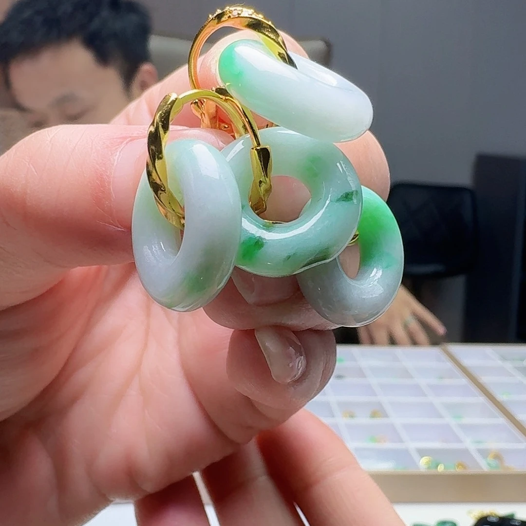 翡翠未镶嵌耳饰多样性发货其一