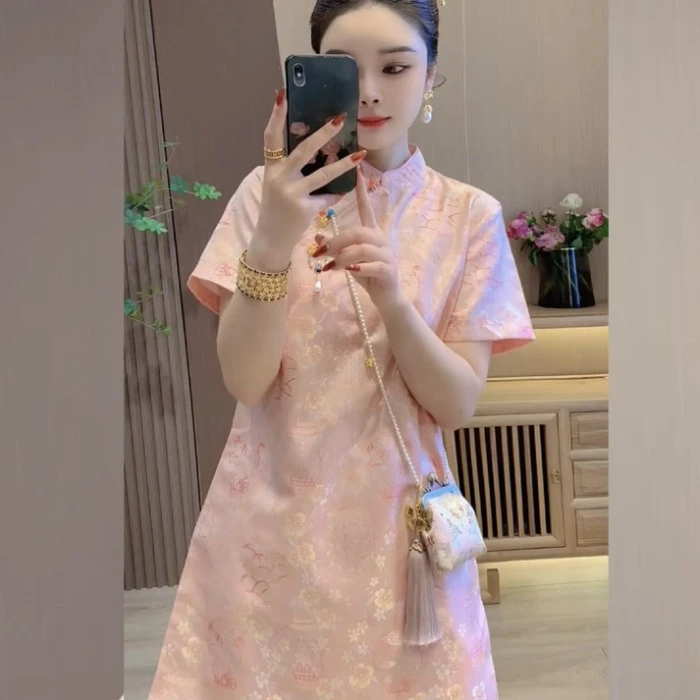 新中式改良轻国风超好看旗袍裙女夏季高级感绝美端庄清冷感连衣裙