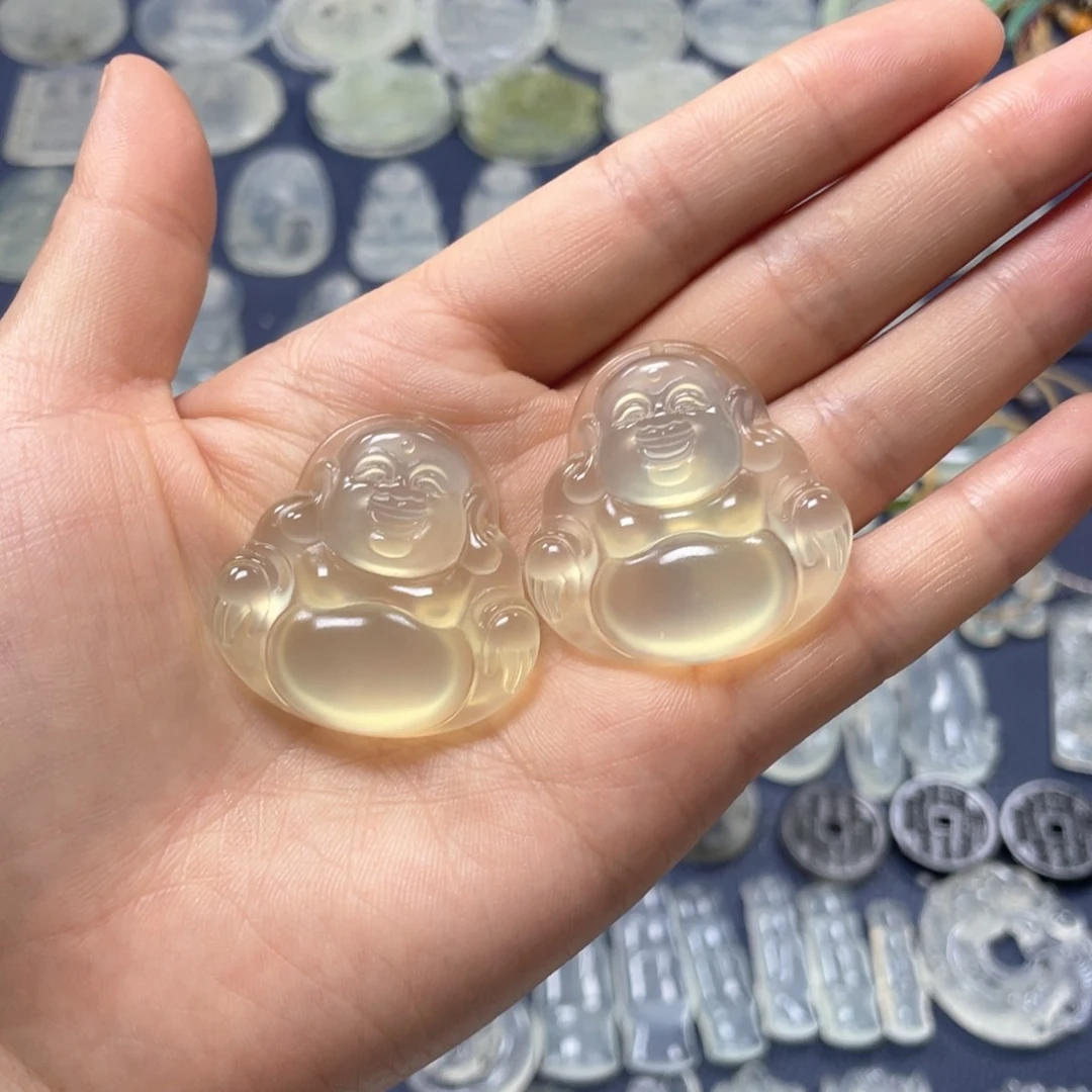 竹***青蛇纹石玉未镶嵌多样性随机发一