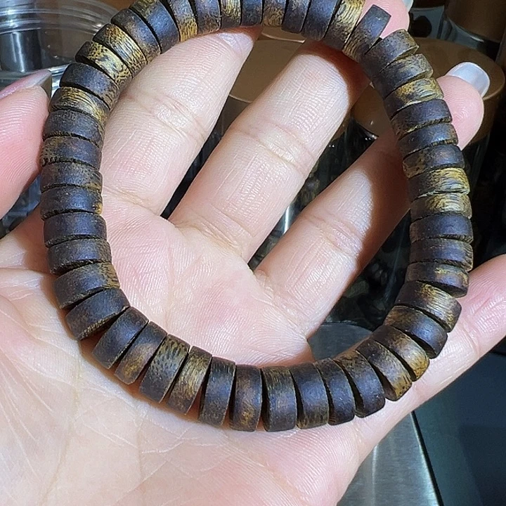 沉香沉香碎屑沉浮片珠单圈绿棋1.013