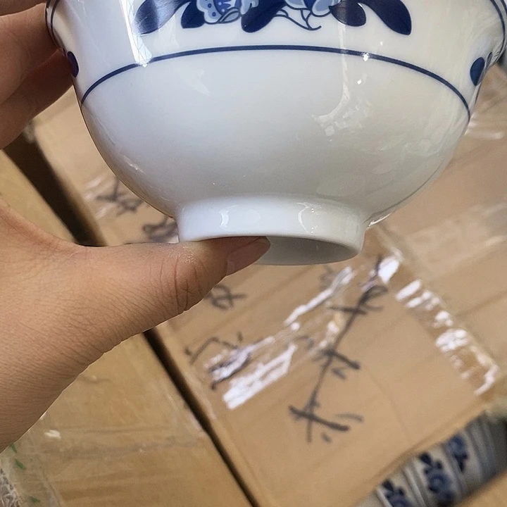 摆件静5寸双蕾花碗10个