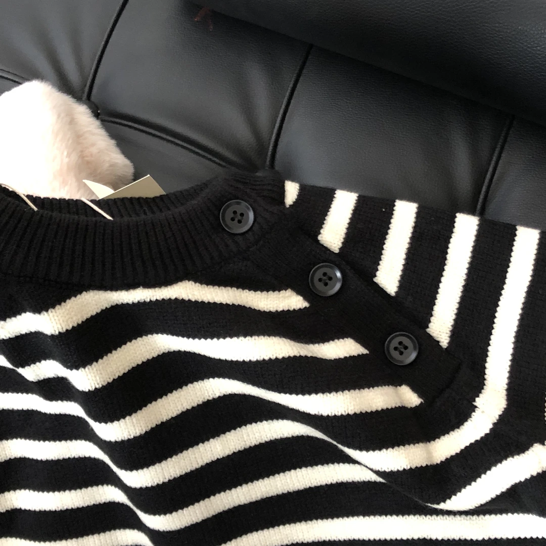儿童洋气条纹毛衣24A420
