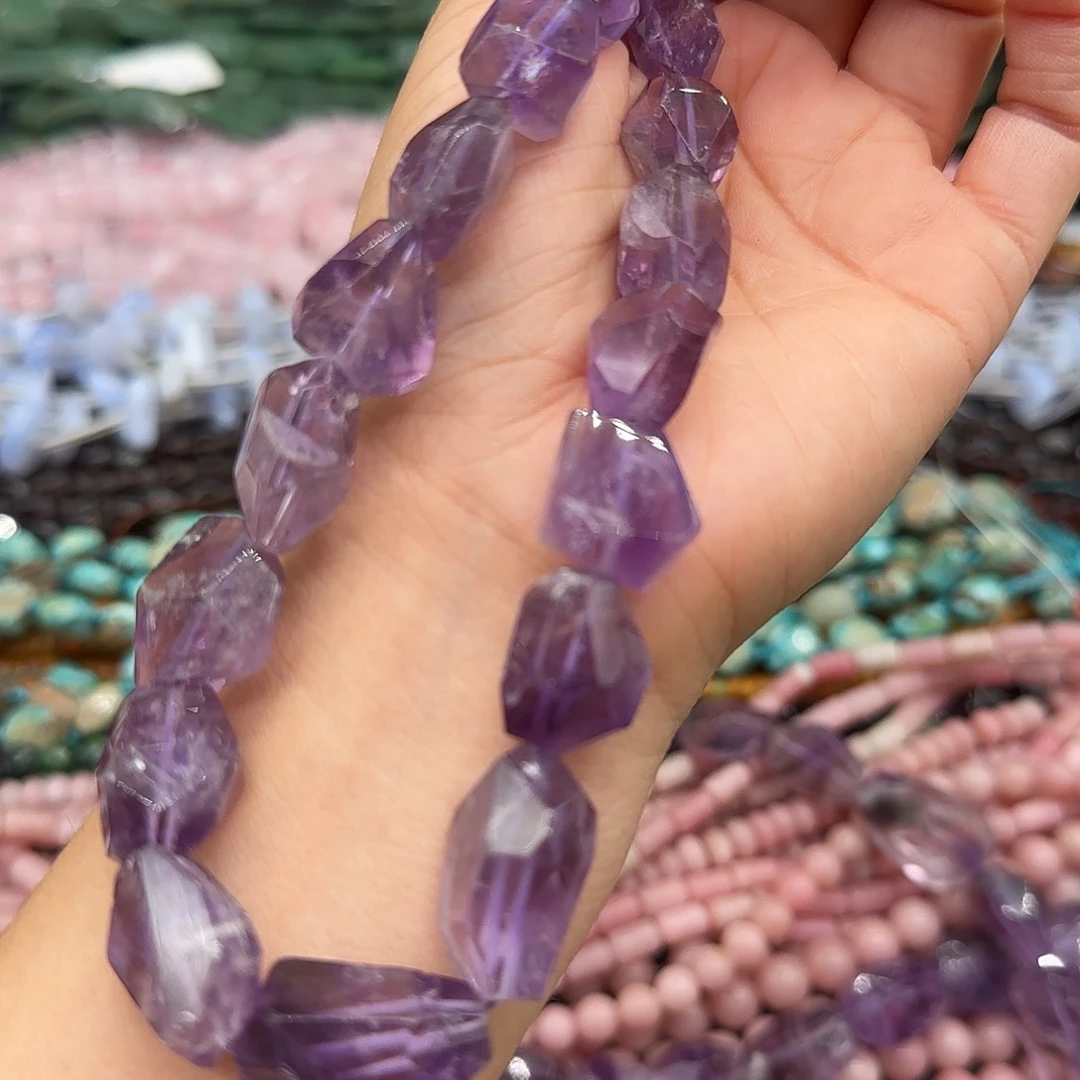 Л***а玛瑙/玉髓合金珠宝半成品紫水晶塔链拍两79发一条