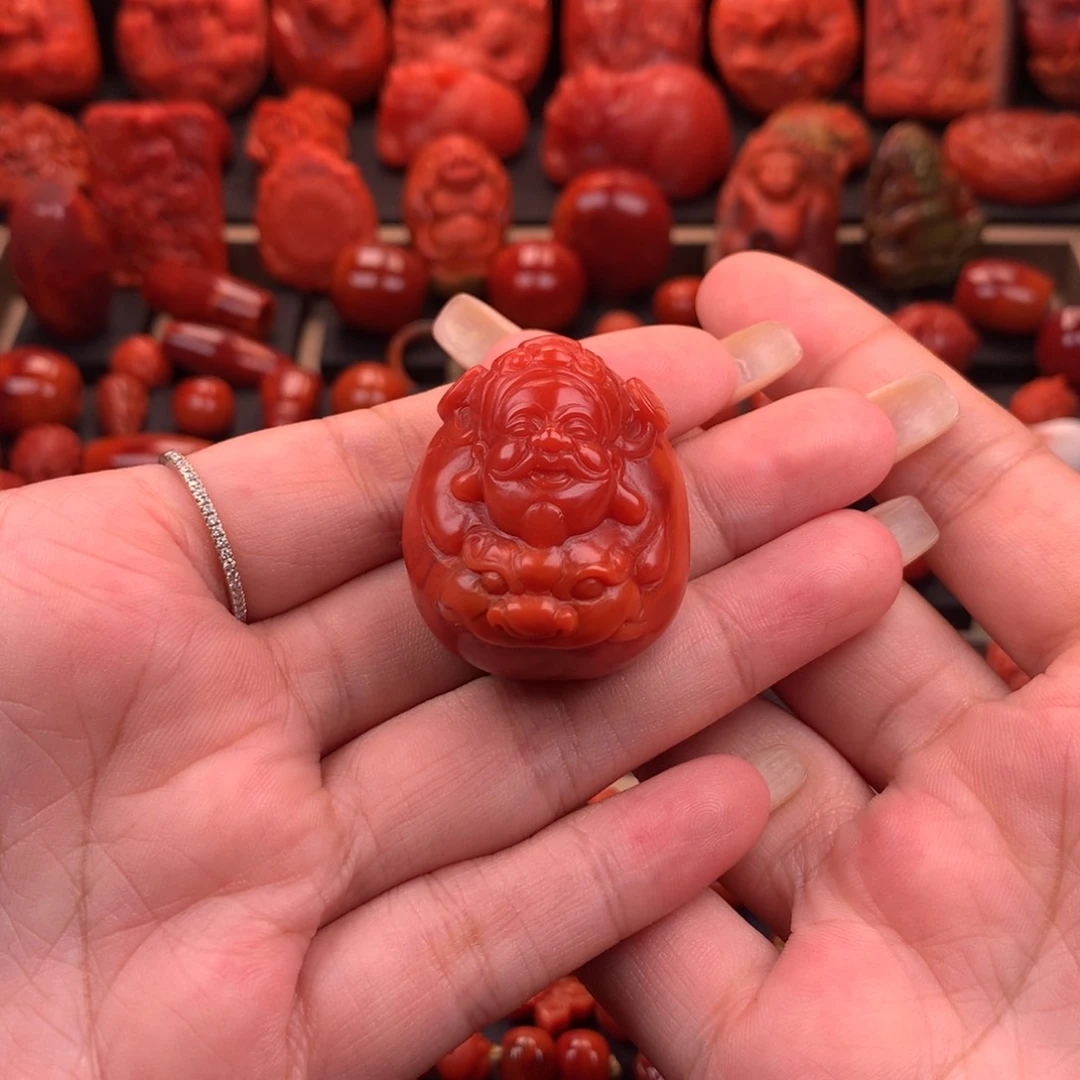 南红玛瑙南红保山高品精工财神吊坠未镶嵌
