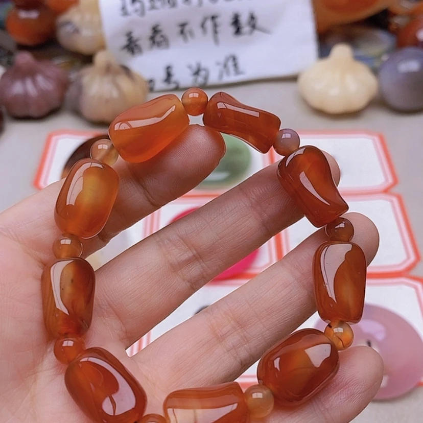 【闪购商品】未镶嵌玛瑙/玉髓珠宝半成品朱*