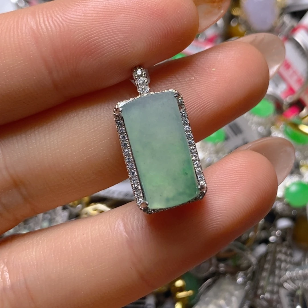 银S925镶嵌戒指翡翠百内无证书