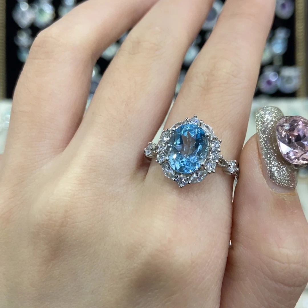 戒指银S925镶嵌托帕石