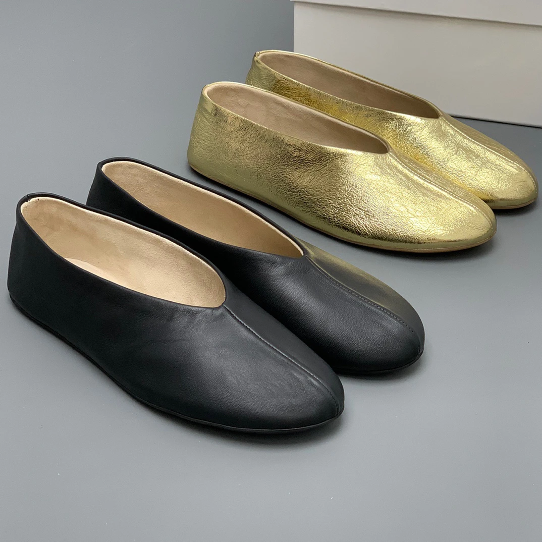 （东莞胖哥胖嫂）“row风奶奶鞋”一脚蹬休闲真皮软底平底妈妈鞋轻便