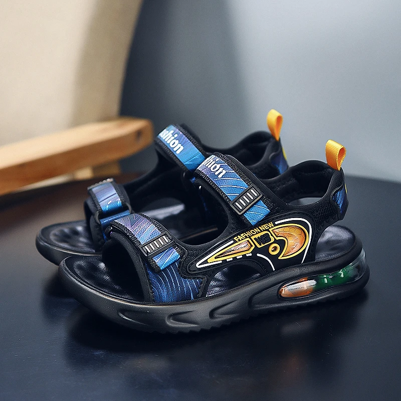 ABC童鞋儿童运动凉鞋2025新款时尚气垫中大童露趾凉鞋男童沙滩鞋