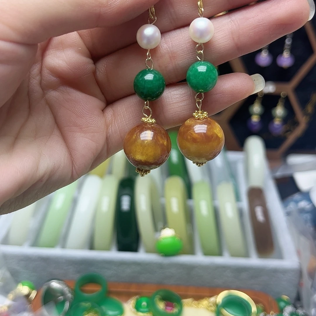 翡翠未镶嵌耳饰耳饰