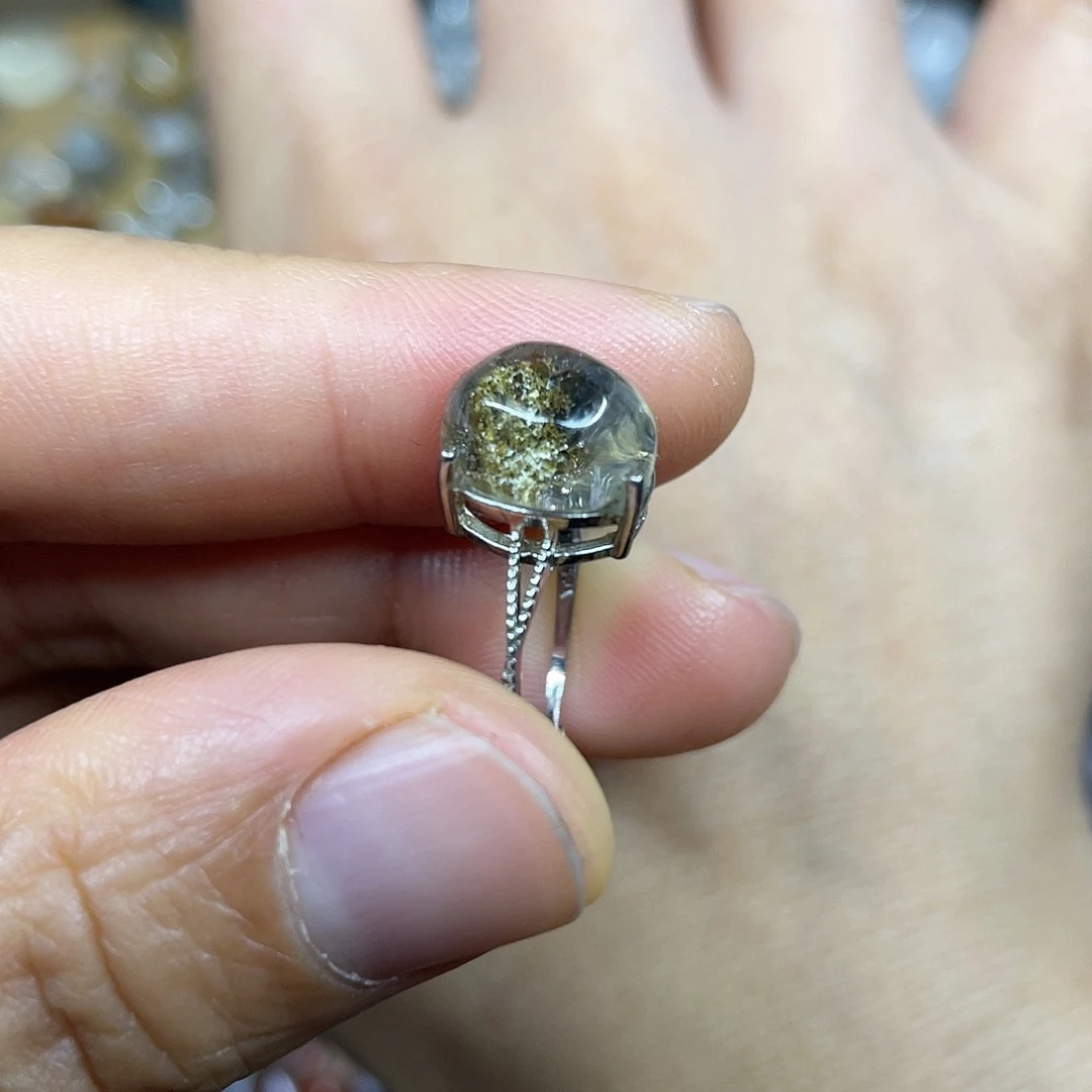 【闪购商品】银S925镶嵌珠宝半成品水晶戒指