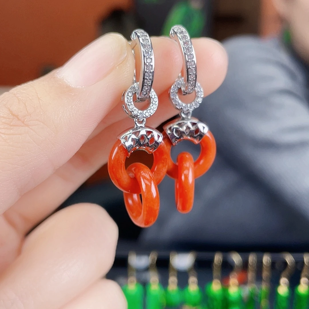 翡翠未镶嵌耳饰饰品