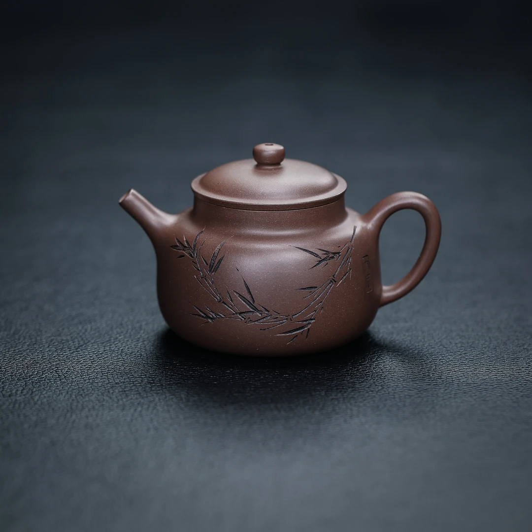 卢战刚老紫泥全手工德韵壶160cc纯手工刻字精美