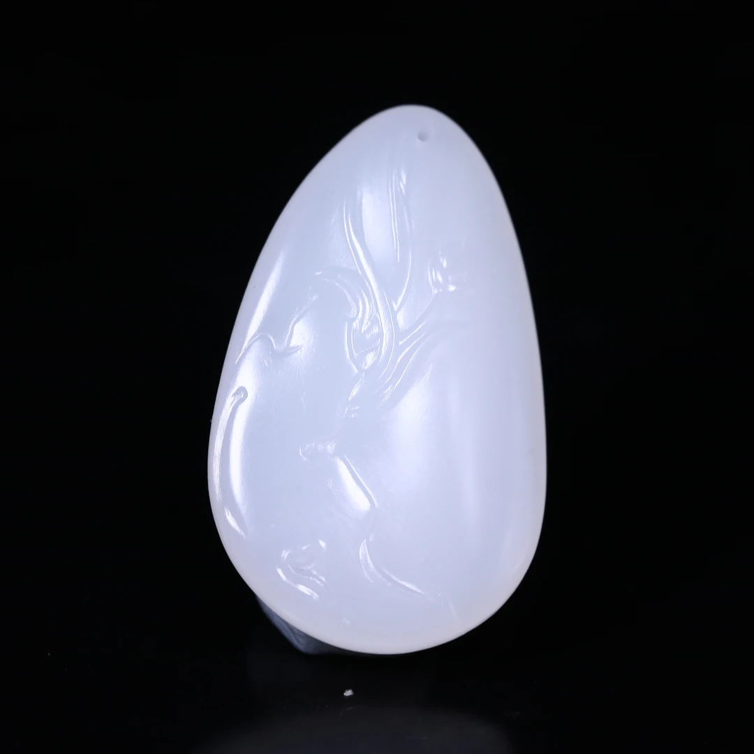 和田玉男士女士挂件玉吊坠兰花草