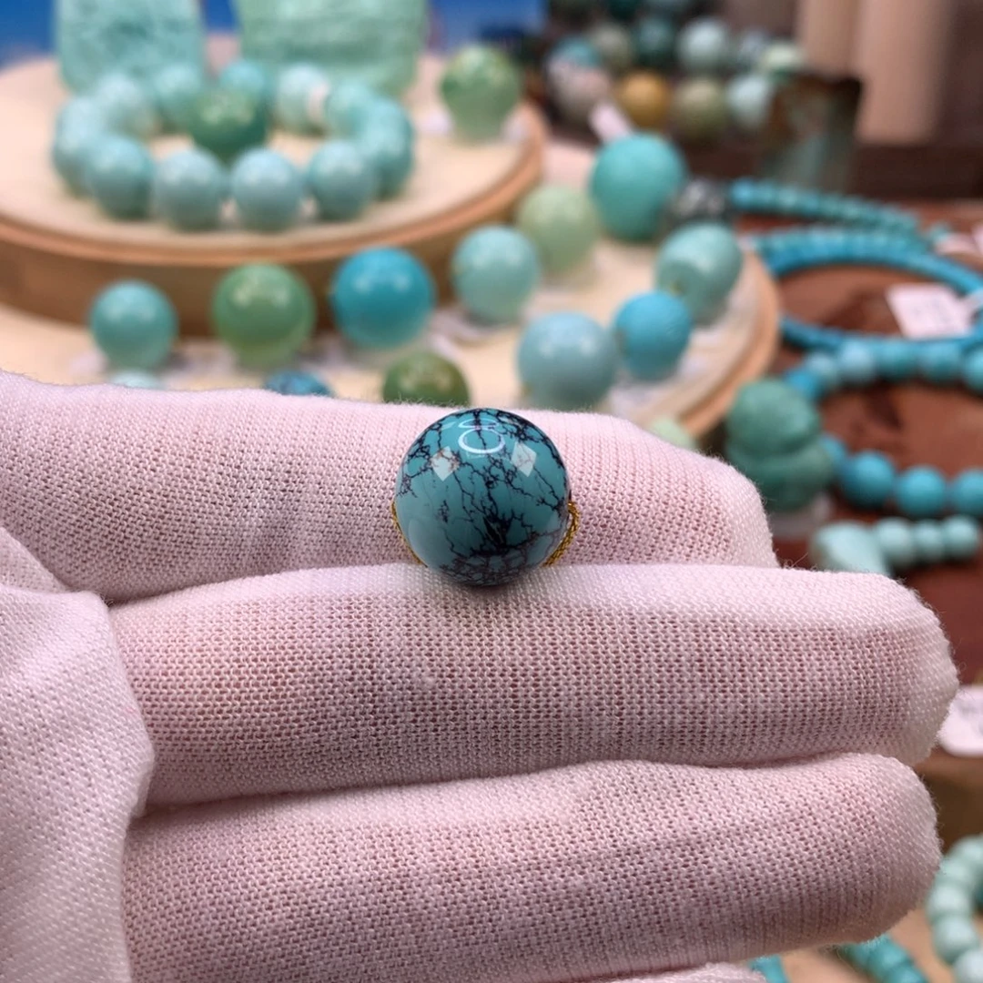 绿松石未镶嵌珠宝奇石14mm