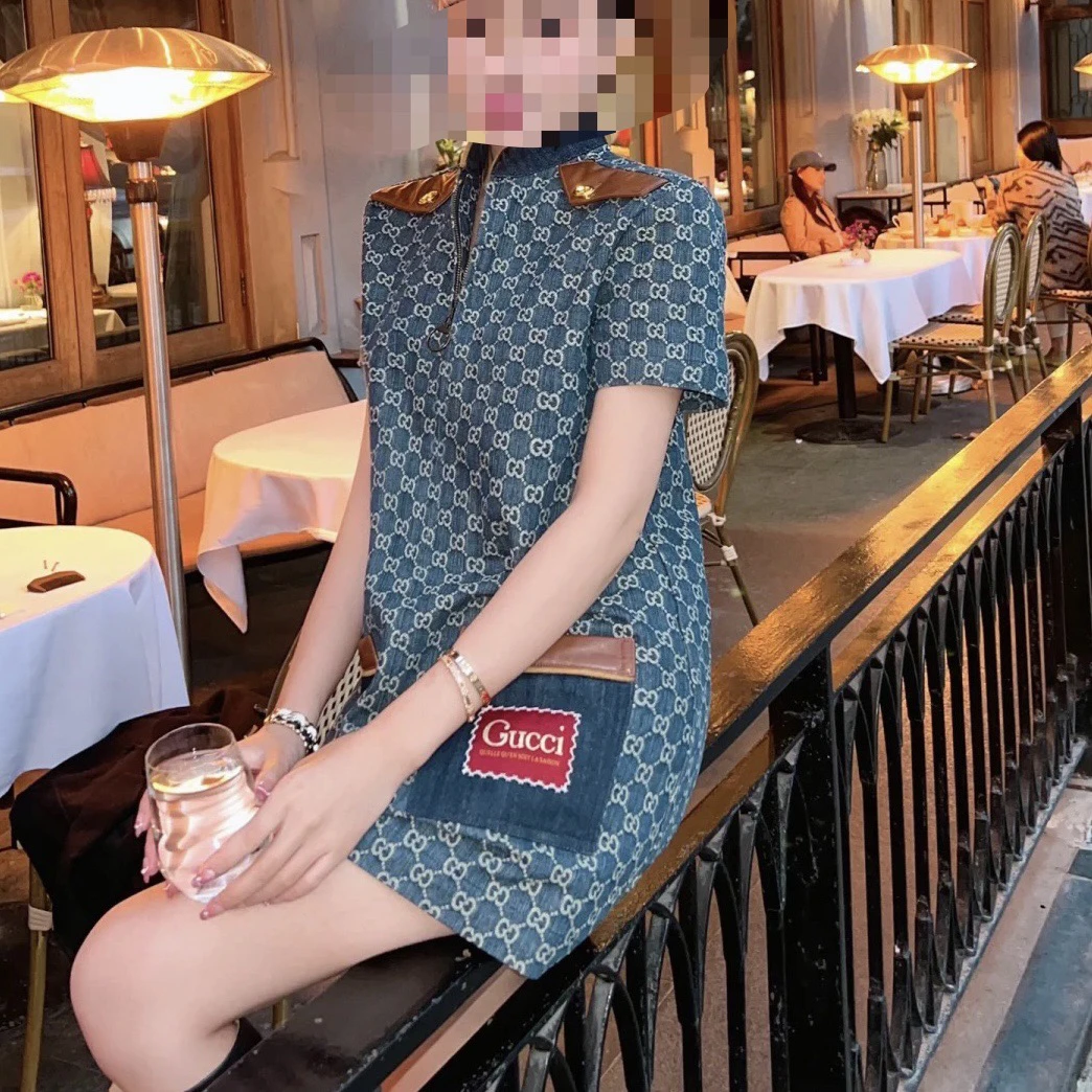 99新 GUCCI/古驰 Tsan0662/GUCCI/古驰/满印连衣裙/尺码38