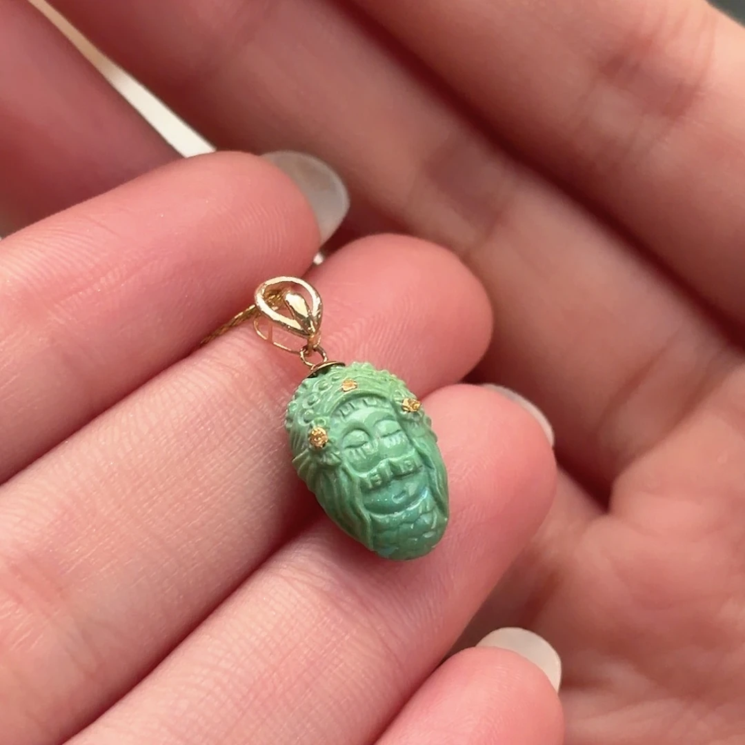 绿松石18K金镶嵌颈饰