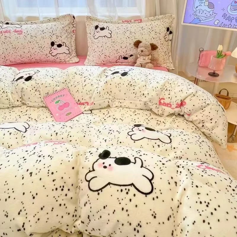 加厚双面绒冬季豆豆被可机洗不变形不成驼