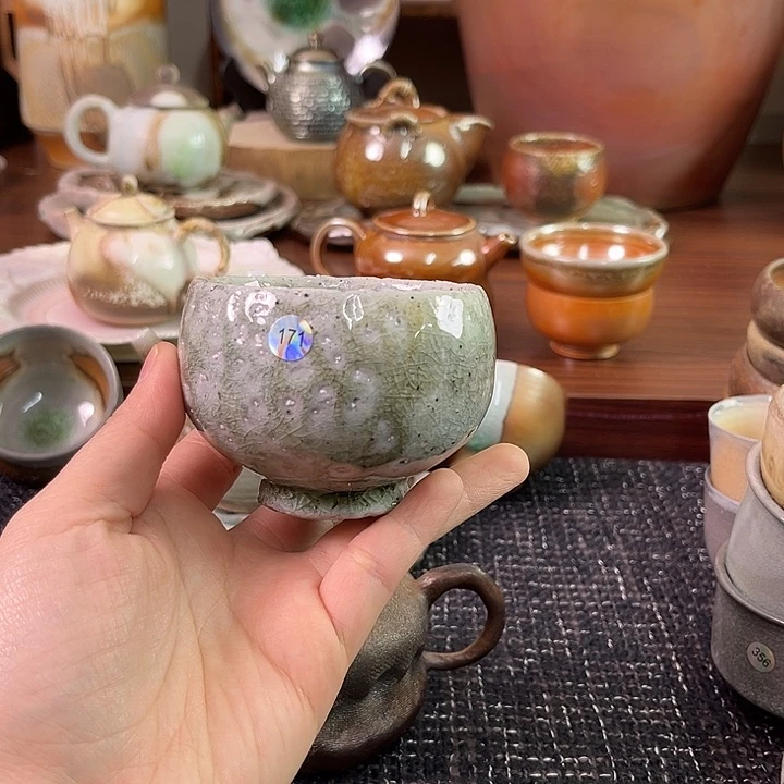 柴烧粗陶窑宝龙蛋杯