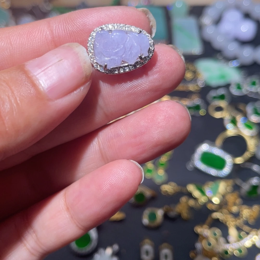 翡翠银S925镶嵌颈饰