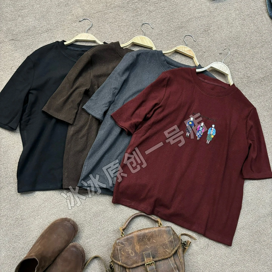 【冰冰一号店】213圆领三个小人短袖打底春秋款