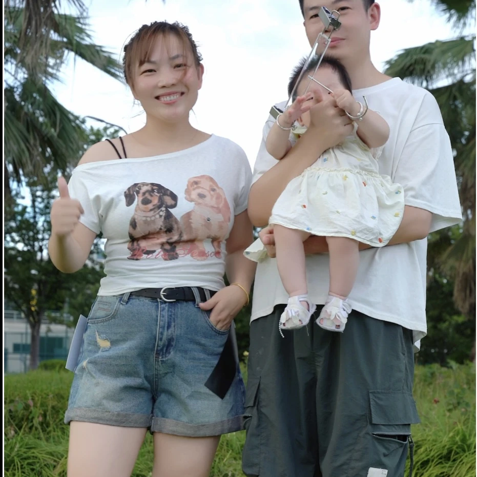 小狗卡通上衣牛仔短裤套装