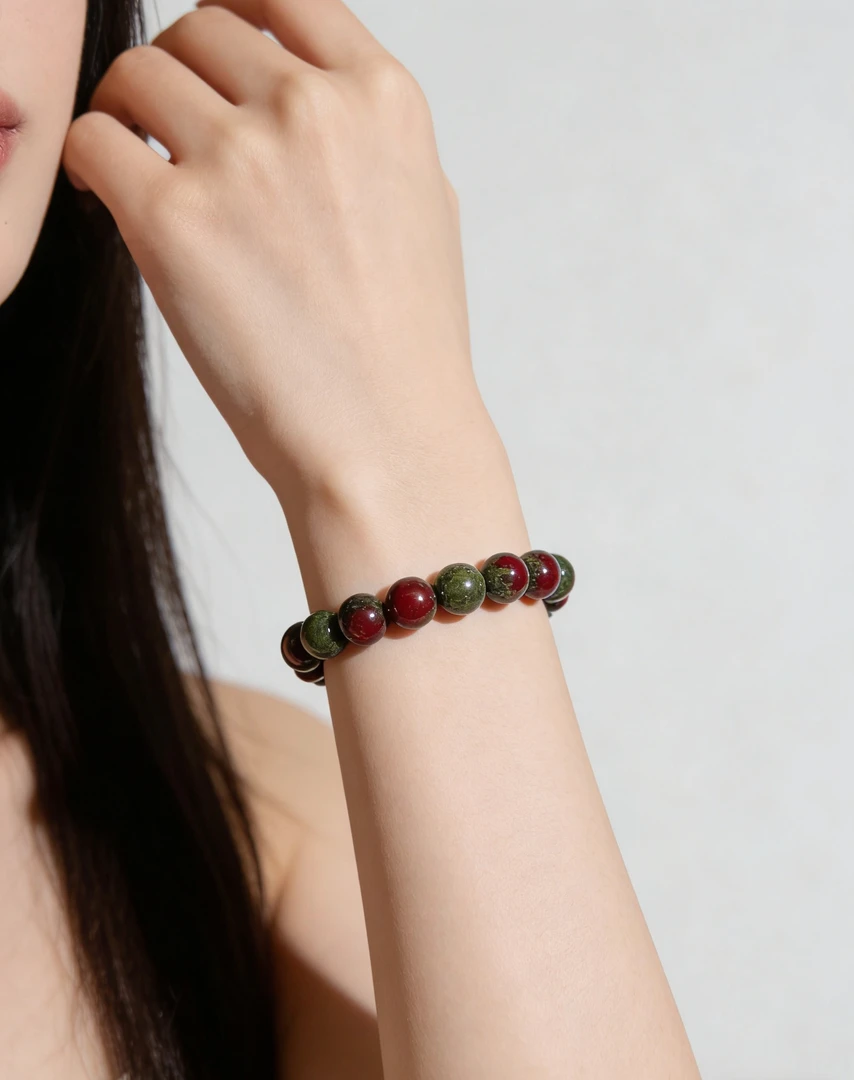 121418天然龙血石单圈手串-多样性发其一