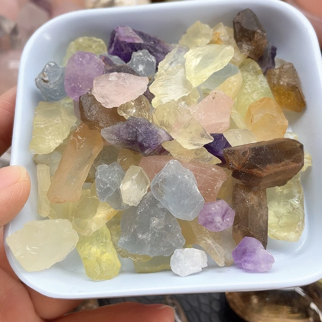 未镶嵌水晶珠宝半成品31黄水晶组合碎石片
