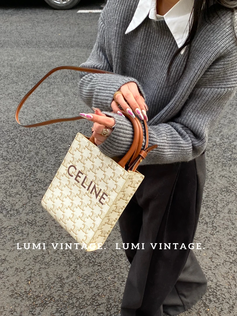 95新 Celine/思琳 白色老花琴谱单肩包30285802