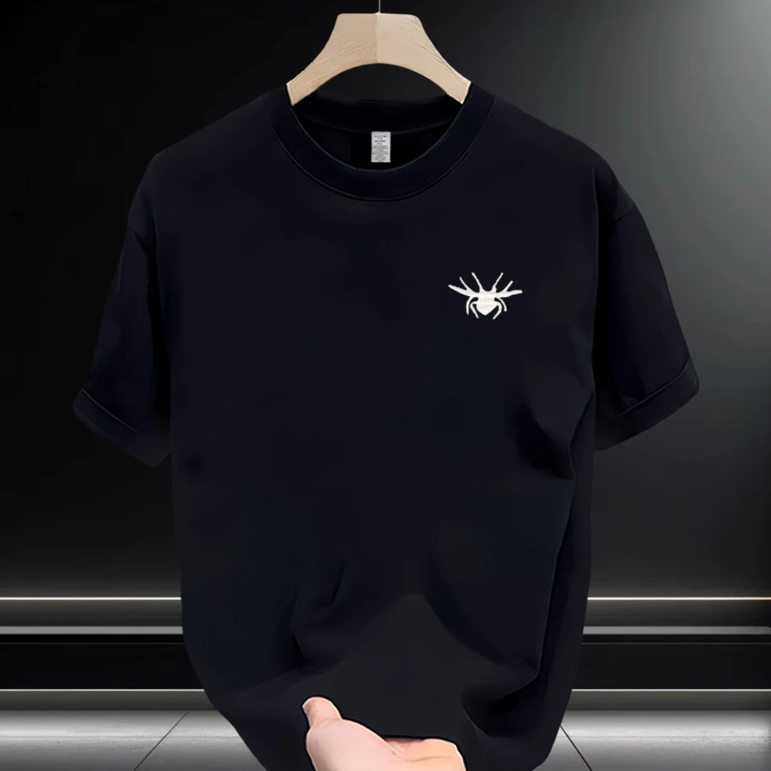 高级感爆款青年男装ins短袖t恤休闲风百搭时尚潮流圆领半袖上衣服