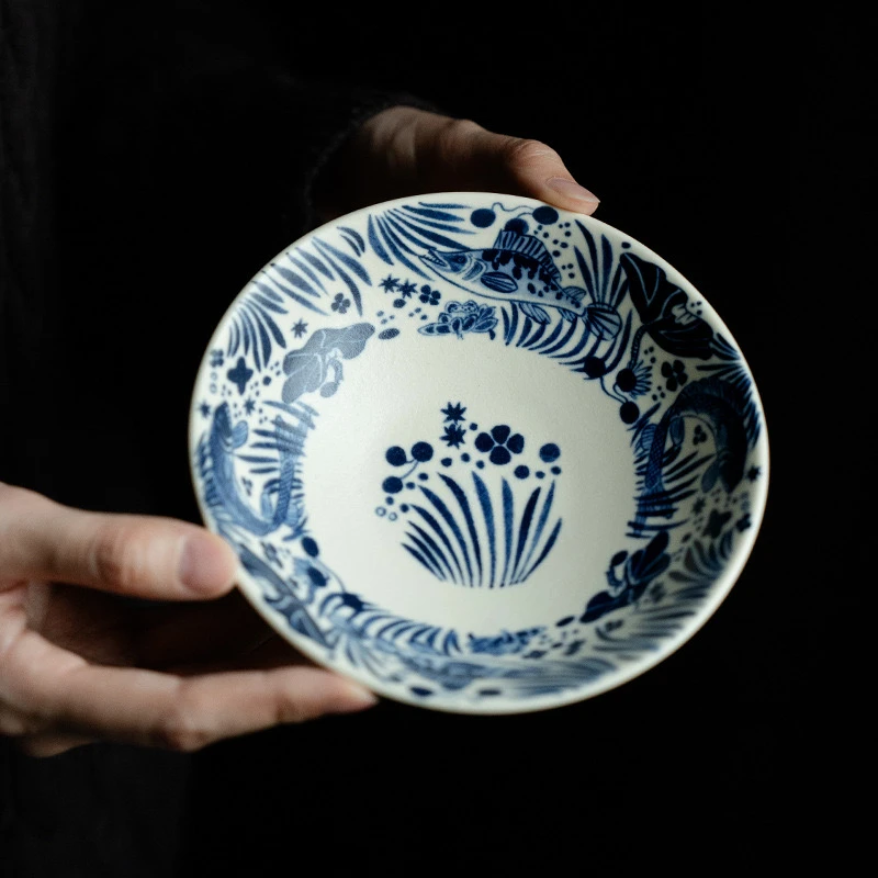 苏打釉半彩鱼藻纹-素尘壶承（BHTC-HC-0437）