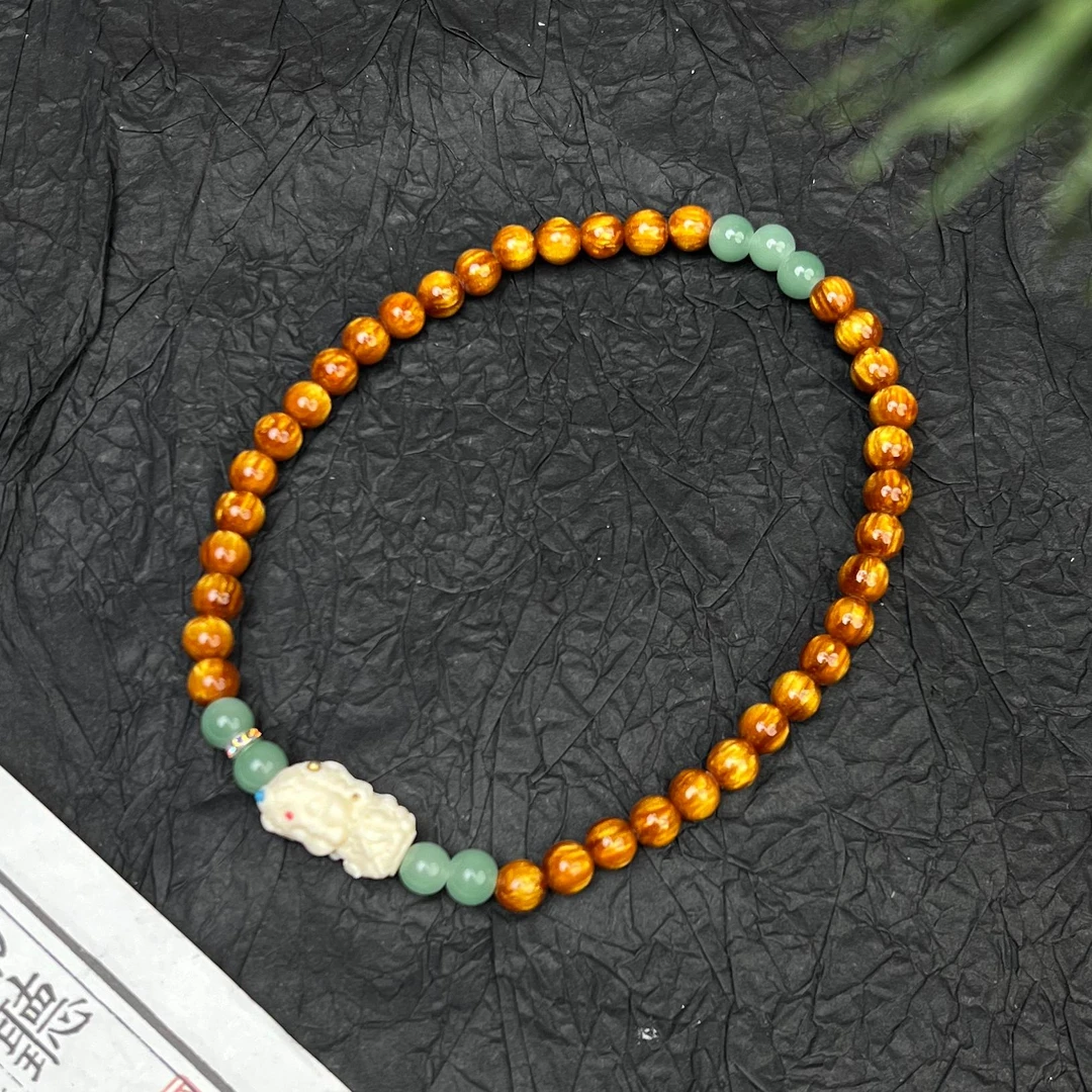 S0125 金丝海柳拼色双圈手串 无礼盒