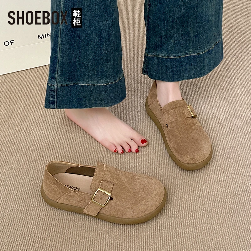 达芙妮集团旗下踩屎感勃肯鞋女款2025春季新款复古一脚蹬懒人单鞋