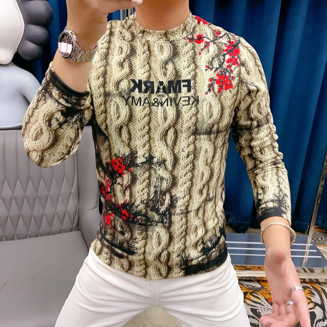 卫衣秋冬季男上衣打底衫男士男装长袖网红时尚百搭潮流短绒圆领暖