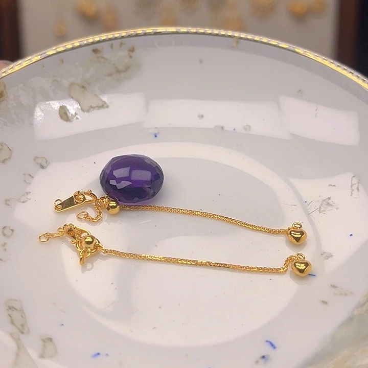 银S925镶嵌颈饰紫晶紫晶925镶嵌128