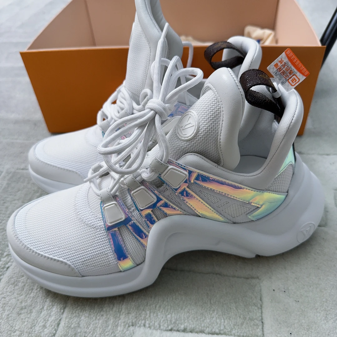 95新 LouisVuitton/路易威登 牛皮老爹鞋38.5白色/250314DJC3H02