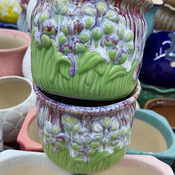 多肉绿植陶瓷花盆9.9包邮，有孔