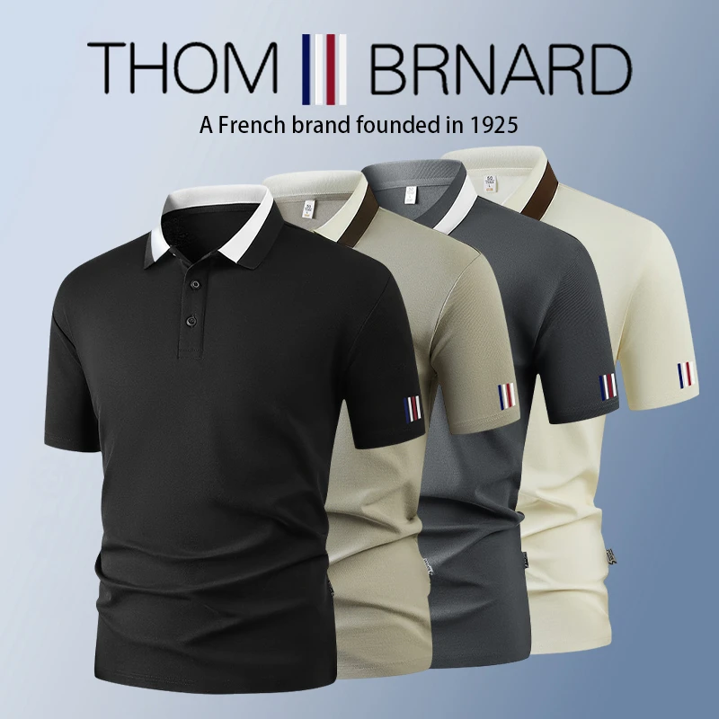【品牌现货撤柜】THOM BRNARD索罗娜珠地棉冰丝短袖POLO衫男商务风