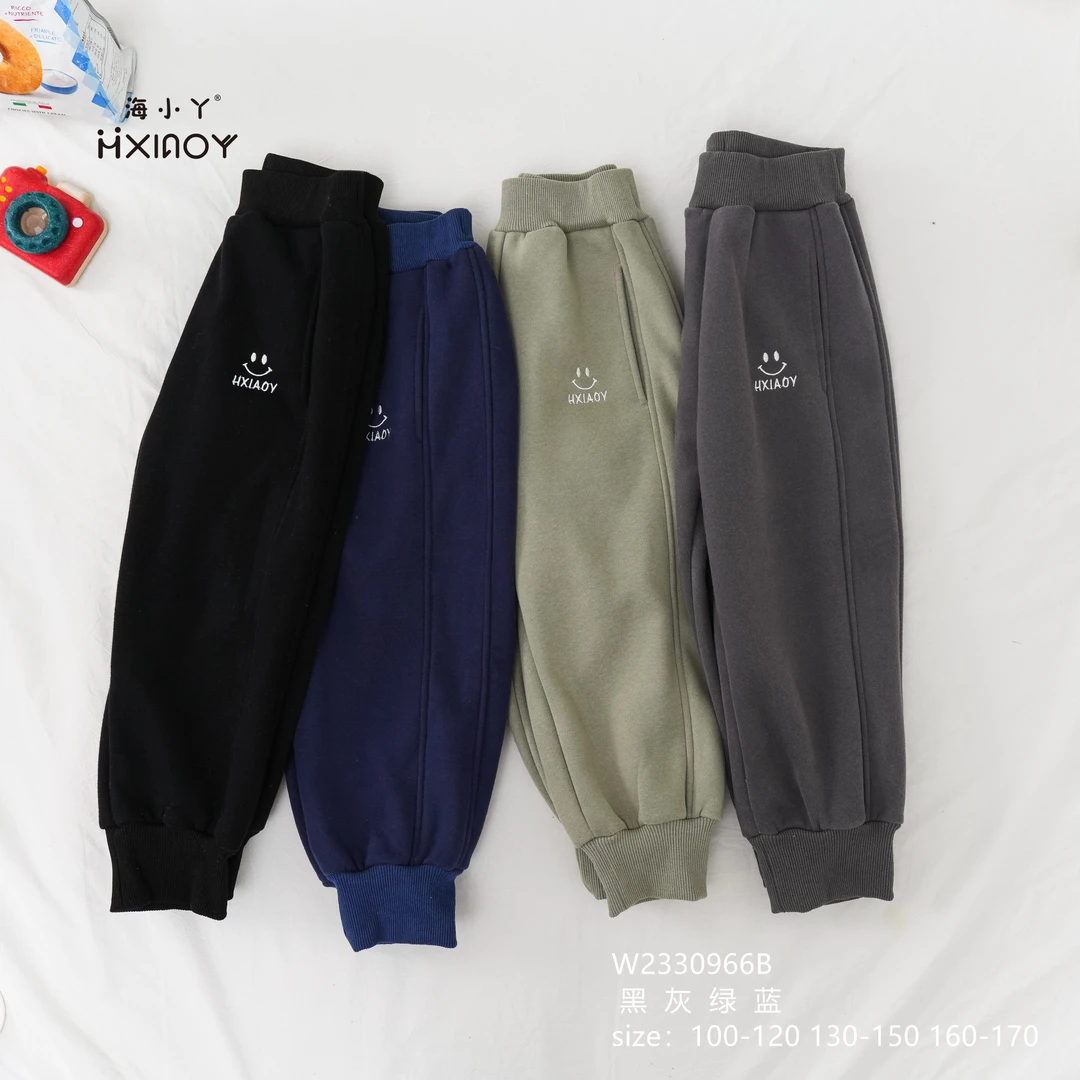 海小丫年终大清仓卫衣卫裤磨毛薄绒小熊秋冬打底上衣100-170码