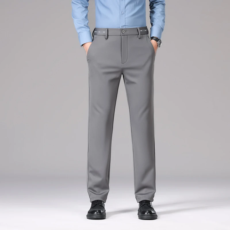 中弹力长裤休闲裤春夏季宽松直筒弹力常规款西裤百搭春夏男士潮流