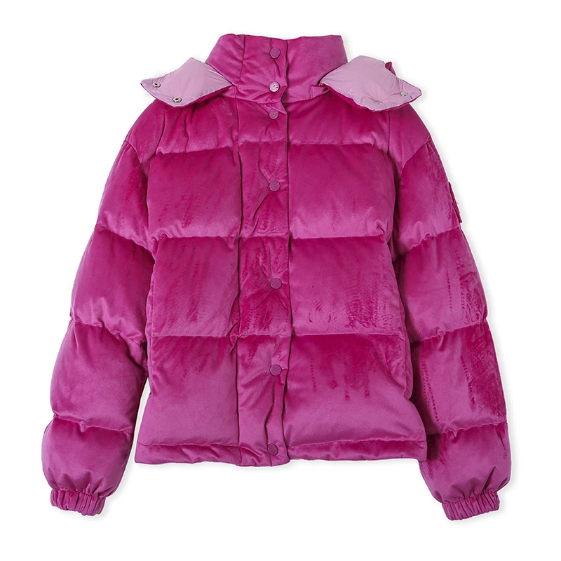 "高奢品"雪尼尔羽绒服连帽时尚轻薄保暖夹克外套01739