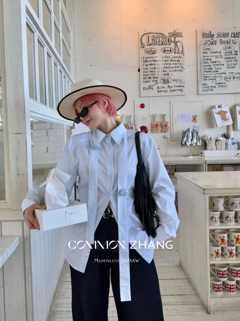 【甜桃01-50】时尚洋气百搭圆领韩版减龄甜美显瘦百搭老钱风女装