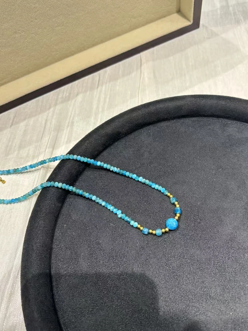 钛钢项链 蓝色项链锁骨链春日百搭款