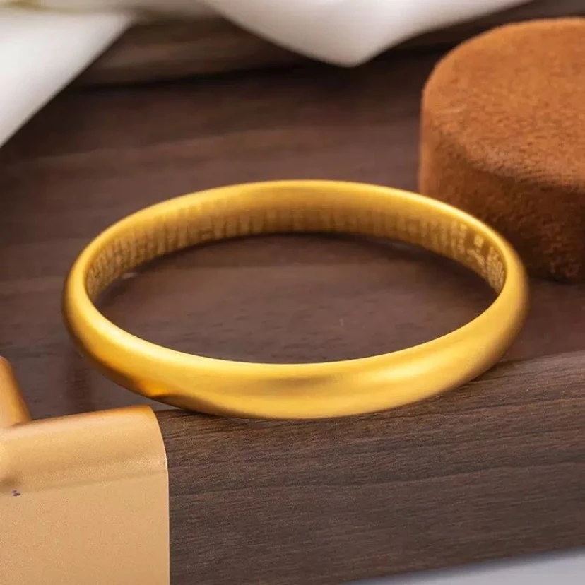 铜合金手镯 【8mm古法心经手镯】磨砂实心素圈时尚百搭简约泥鳅背