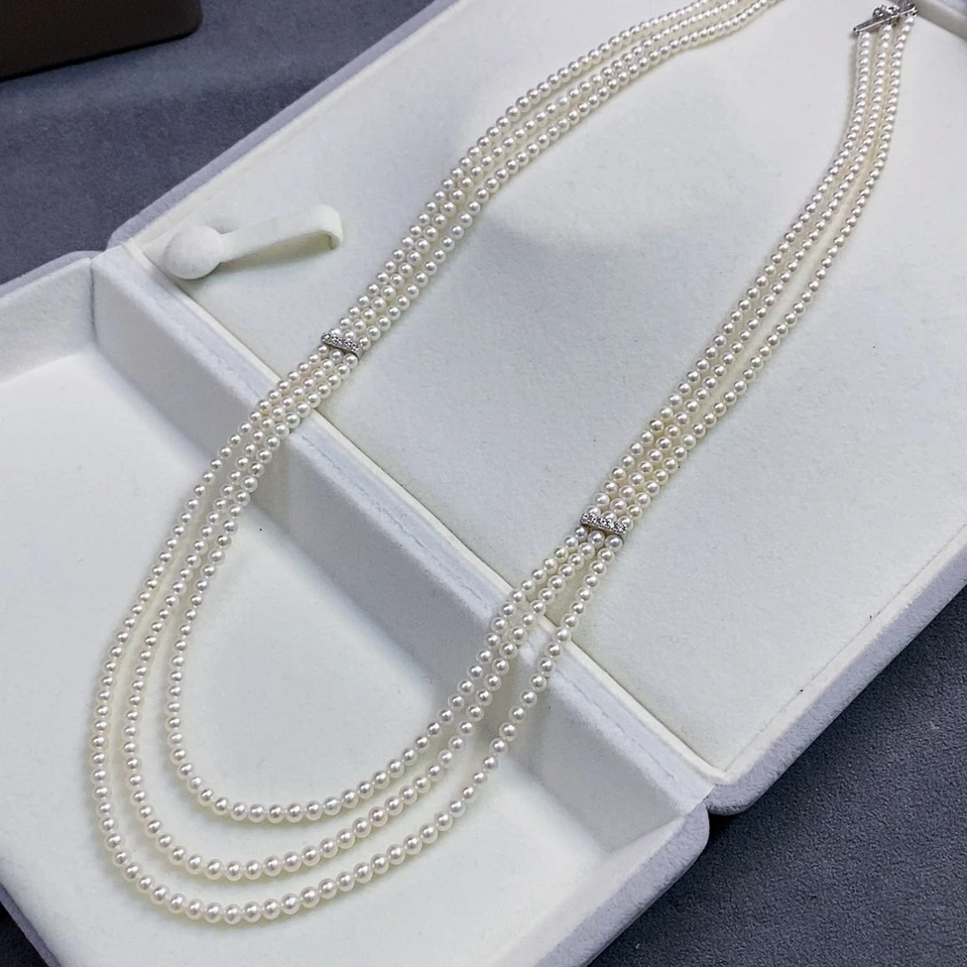 未镶嵌极光设计款多层项链淡水珍珠